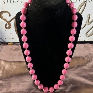 Vintage Elegant Pink Beaded Necklace #37004BLK